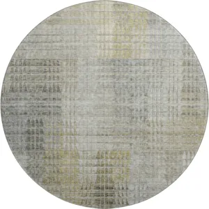 Luxury Washable Trevi Taupe 8\' x 8\' Round Rug