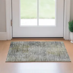 Luxury Washable Trevi Taupe 1\'8\" x 2\'6\" Rug
