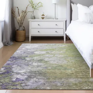 Luxury Washable Trevi Aloe 9\' x 12\' Rug