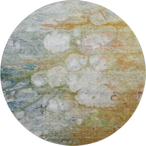 Luxury Washable Trevi Paprika 8' x 8' Round Rug