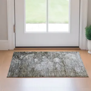 Luxury Washable Trevi Taupe 1\'8\" x 2\'6\" Rug