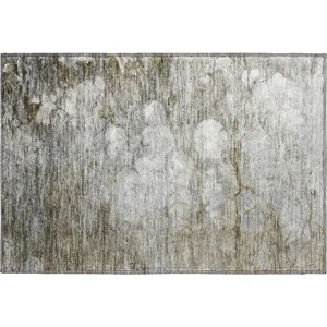 Luxury Washable Trevi Taupe 1\'8\" x 2\'6\" Rug