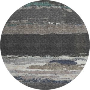 Luxury Washable Trevi Black 8' x 8' Round Rug