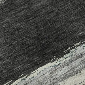 Luxury Washable Trevi Black 2\'3\" x 7\'6\" Runner Rug