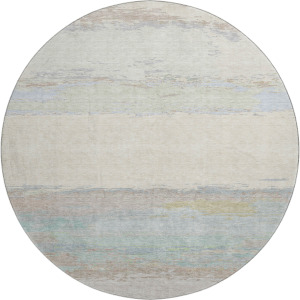 Luxury Washable Trevi Ivory 8' x 8' Round Rug