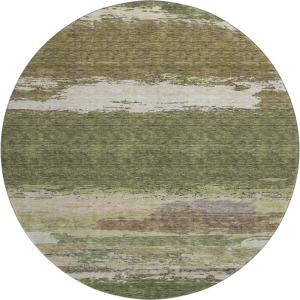 Luxury Washable Trevi Olive 8' x 8' Round Rug