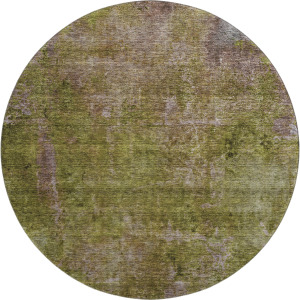Luxury Washable Trevi Green 8' x 8' Round Rug