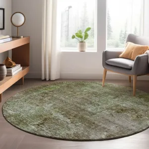 Luxury Washable Trevi Mocha 8\' x 8\' Round Rug