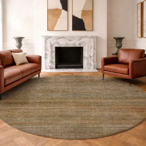 Machine Washable Vico Copper 8\' x 8\' Round Rug