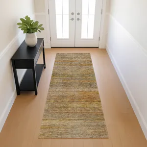 Machine Washable Vico Copper 2\'3\" x 7\'6\" Runner Rug