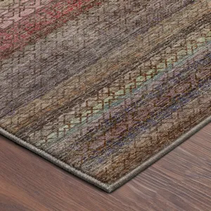 Machine Washable Vico Chocolate 8\' x 8\' Round Rug