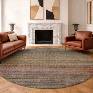 Machine Washable Vico Chocolate 8\' x 8\' Round Rug