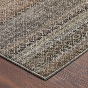 Machine Washable Vico Khaki 3\' x 5\' Rug