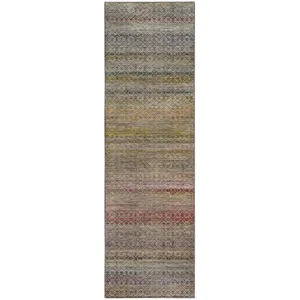 Machine Washable Vico Multi 2\'3\" x 7\'6\" Runner Rug