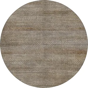 Machine Washable Vico Beige 8\' x 8\' Round Rug