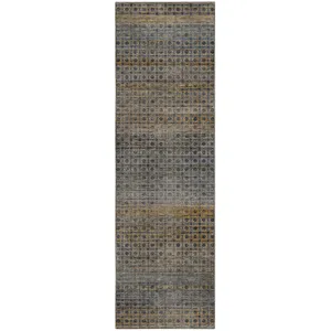 Machine Washable Vico Navy 2'3" x 7'6" Runner Rug