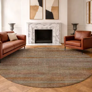 Machine Washable Vico Paprika 8\' x 8\' Round Rug
