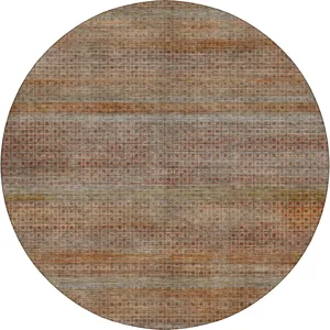 Machine Washable Vico Paprika 8' x 8' Round Rug