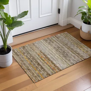 Machine Washable Vico Chocolate 1\'8\" x 2\'6\" Rug