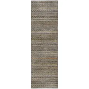 Machine Washable Vico Gray 2\'3\" x 7\'6\" Runner Rug