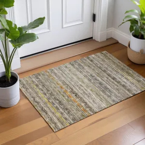 Machine Washable Vico Gray 1\'8\" x 2\'6\" Rug