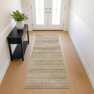 Machine Washable Vico Ivory 2\'3\" x 7\'6\" Runner Rug
