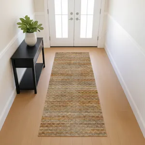 Machine Washable Vico Paprika 2\'3\" x 7\'6\" Runner Rug