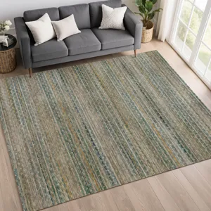 Machine Washable Vico Teal 10\' x 14\' Rug