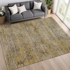 Machine Washable Vico Gold 2\'6\" x 3\'10\" Rug