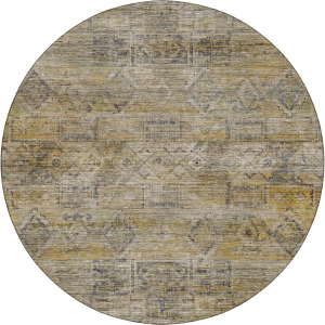 Machine Washable Vico Gold 8' x 8' Round Rug