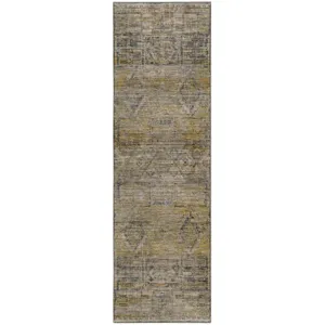 Machine Washable Vico Gold 2'3" x 7'6" Runner Rug