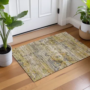 Machine Washable Vico Gold 1\'8\" x 2\'6\" Rug