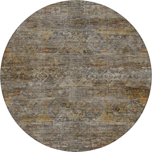 Machine Washable Vico Gray 8' x 8' Round Rug