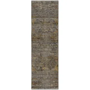 Machine Washable Vico Gray 2'3" x 7'6" Runner Rug