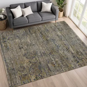Machine Washable Vico Navy 5\' x 7\'6\" Rug