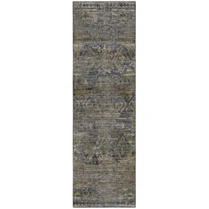 Machine Washable Vico Navy 2'3" x 7'6" Runner Rug