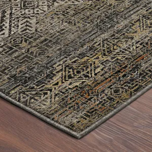 Machine Washable Vico Black 9\' x 12\' Rug