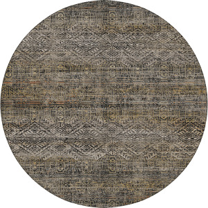 Machine Washable Vico Black 8' x 8' Round Rug