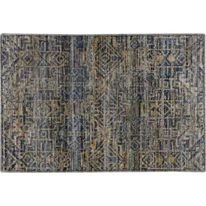 Machine Washable Vico Navy 1\'8\" x 2\'6\" Rug
