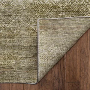 Machine Washable Vico Olive 8\' x 8\' Round Rug
