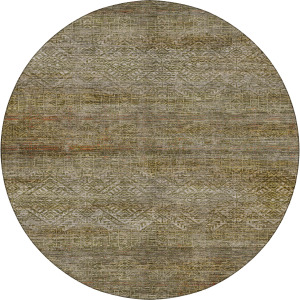 Machine Washable Vico Olive 8' x 8' Round Rug