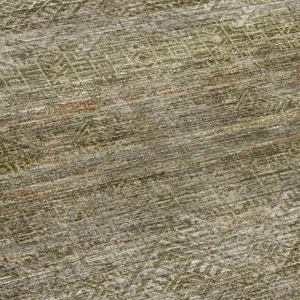 Machine Washable Vico Olive 8\' x 8\' Round Rug