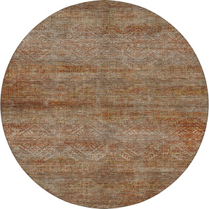 Machine Washable Vico Paprika 8' x 8' Round Rug