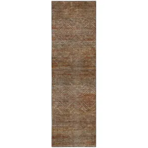 Machine Washable Vico Paprika 2'3" x 7'6" Runner Rug