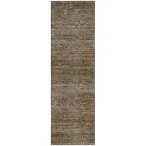 Machine Washable Vico Taupe 2\'3\" x 7\'6\" Runner Rug
