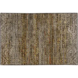 Machine Washable Vico Taupe 1\'8\" x 2\'6\" Rug