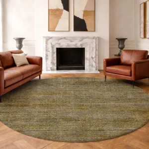 Machine Washable Vico Gold 8\' x 8\' Round Rug