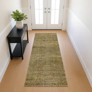 Machine Washable Vico Gold 2\'3\" x 7\'6\" Runner Rug