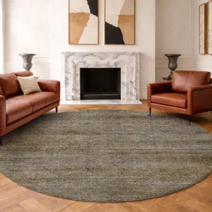 Machine Washable Vico Graphite 8\' x 8\' Round Rug
