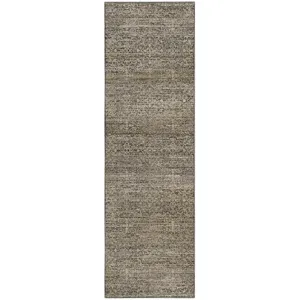 Machine Washable Vico Khaki 2'3" x 7'6" Runner Rug